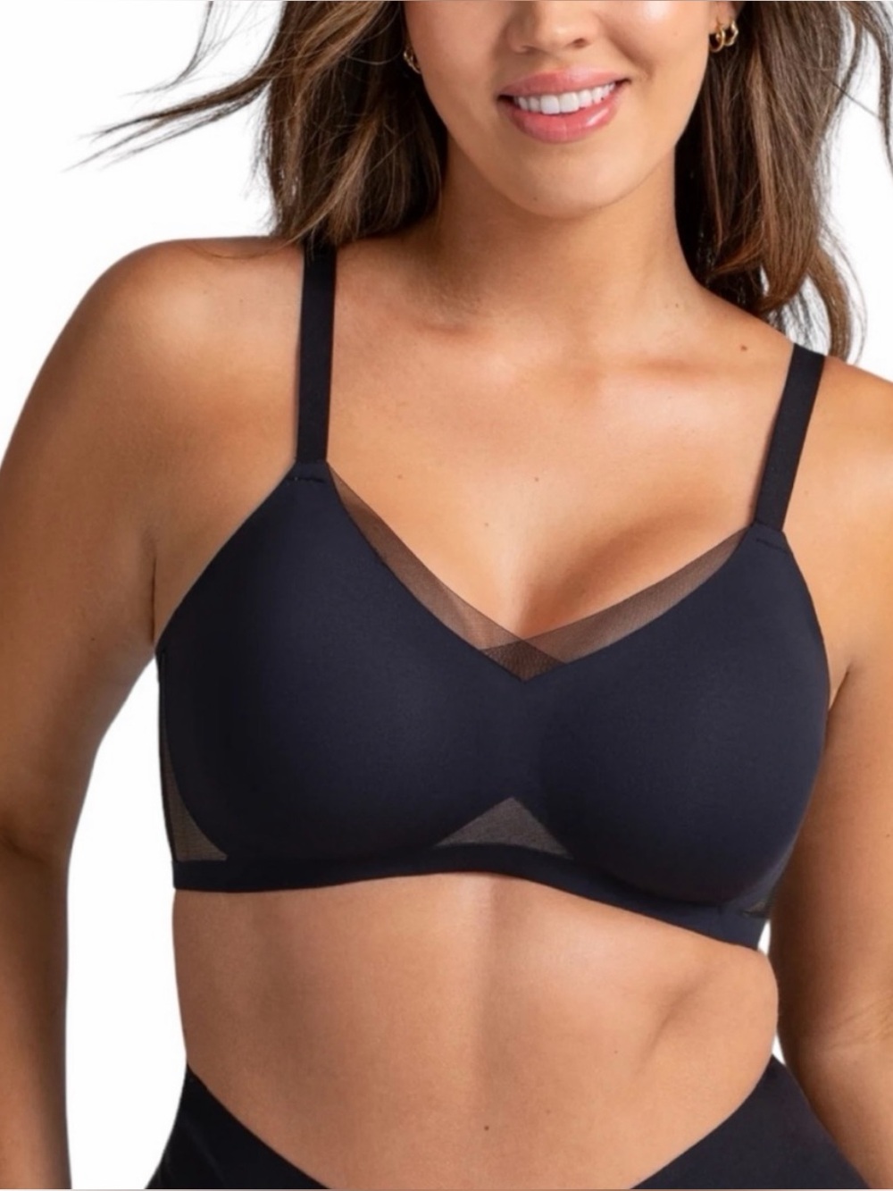 Honeylove Crossover Black Bra Size 42DD